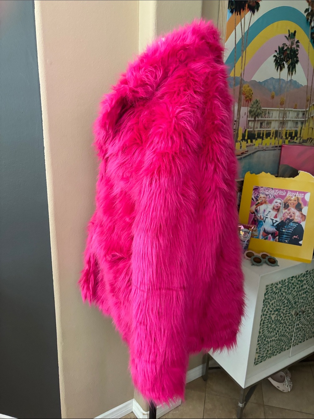 Fashion Nova Pink Fuzzy Coat - Picture 5 of 8